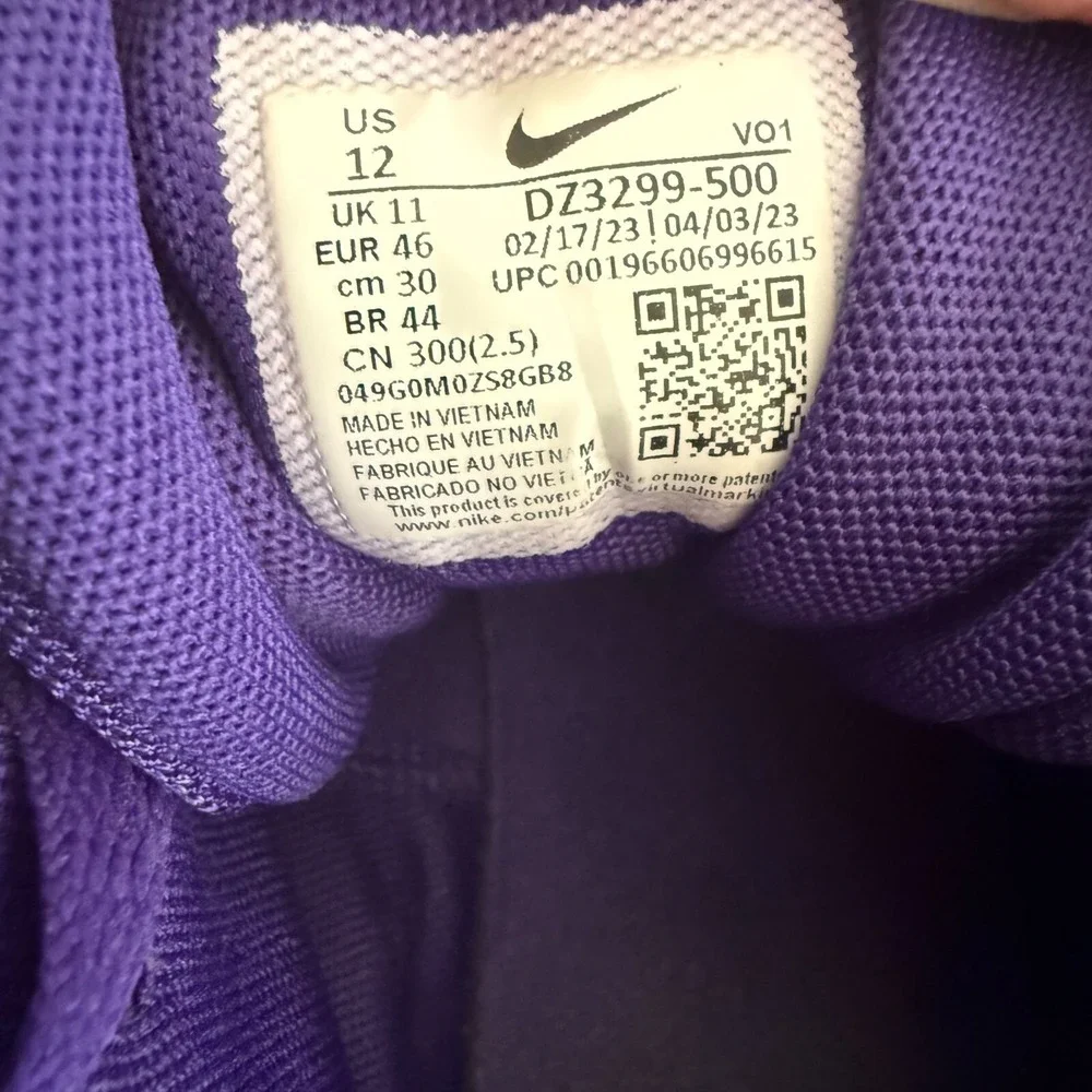 Nike Lebron Witness Vii Sneakers Mens 12 Purple White Lace-Up Running Shoes‎